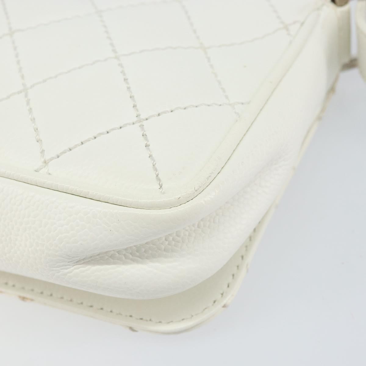 Chanel Vintage Timeless CC Adjustable Shoulder Bag Quilted Calfskin, White, Leather, Shoulder Bag