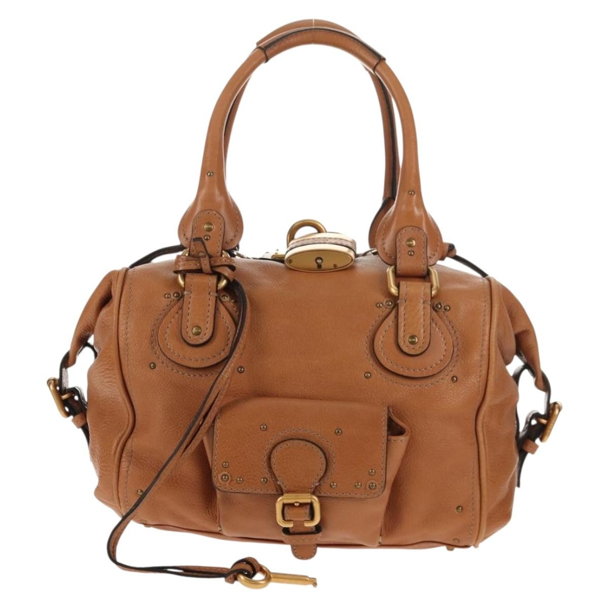 Chloe Paddington Lock Handbag Leather, BROWN, LEATHER, Shoulder bag