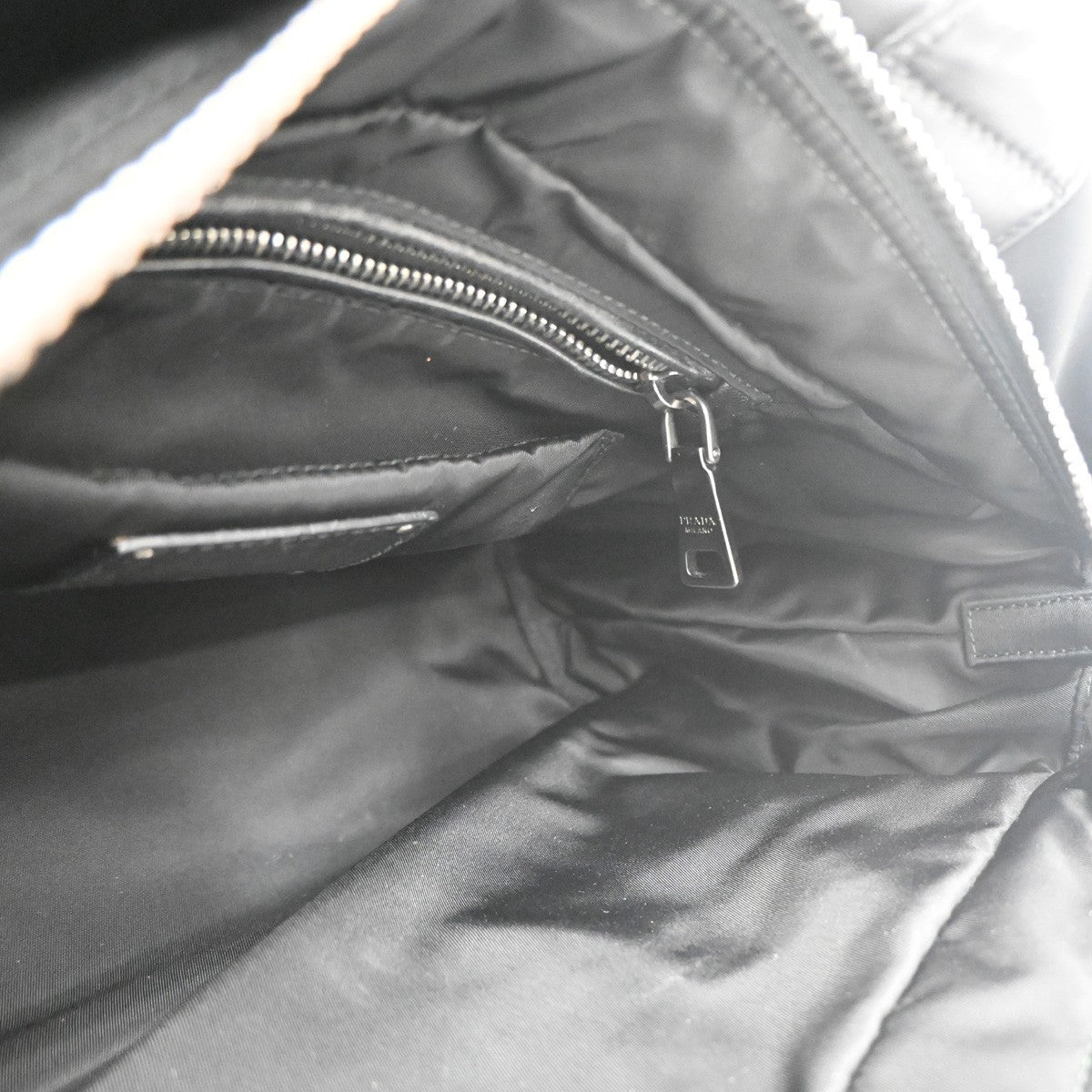 Prada Convertible Double Tote Tessuto, BLACK, NYLON, Handbag