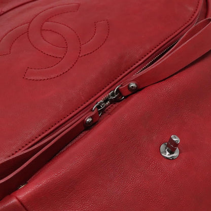 Chanel Vintage CC Turnlock Satchel Leather, RED, LEATHER, Travel bag