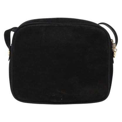 Salvatore Ferragamo Vala Shoulder Bag Suede, BLACK, SUEDE, Shoulder bag