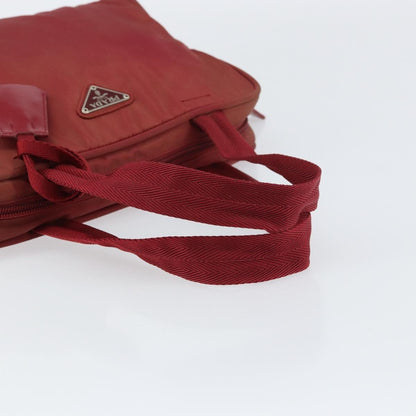 Prada Zip Around Tote Tessuto, Red, Nylon, Shoulder Bag