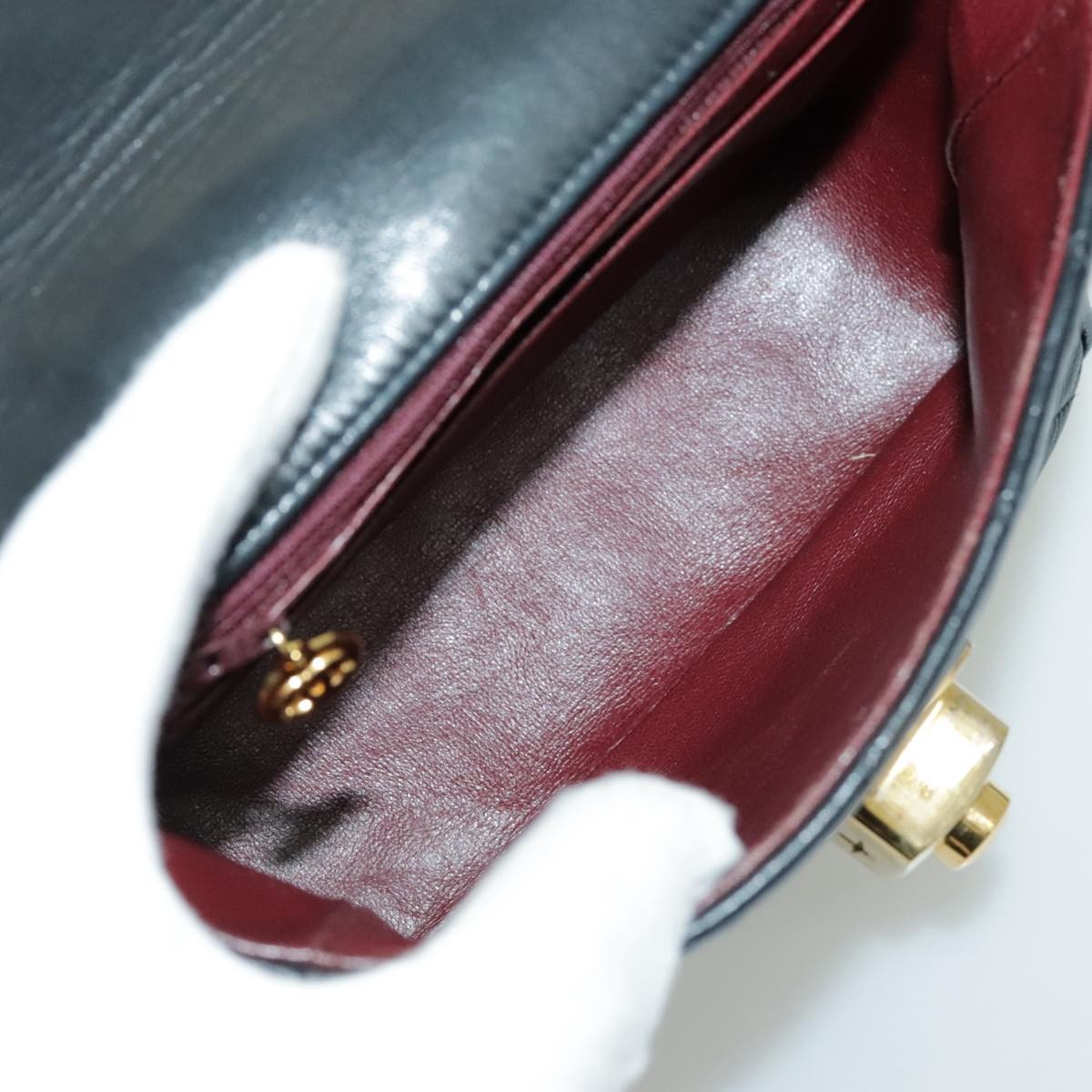 Chanel Vintage CC Pushlock Flap Bag Quilted Lambskin, BLACK, LEATHER, Shoulder bag