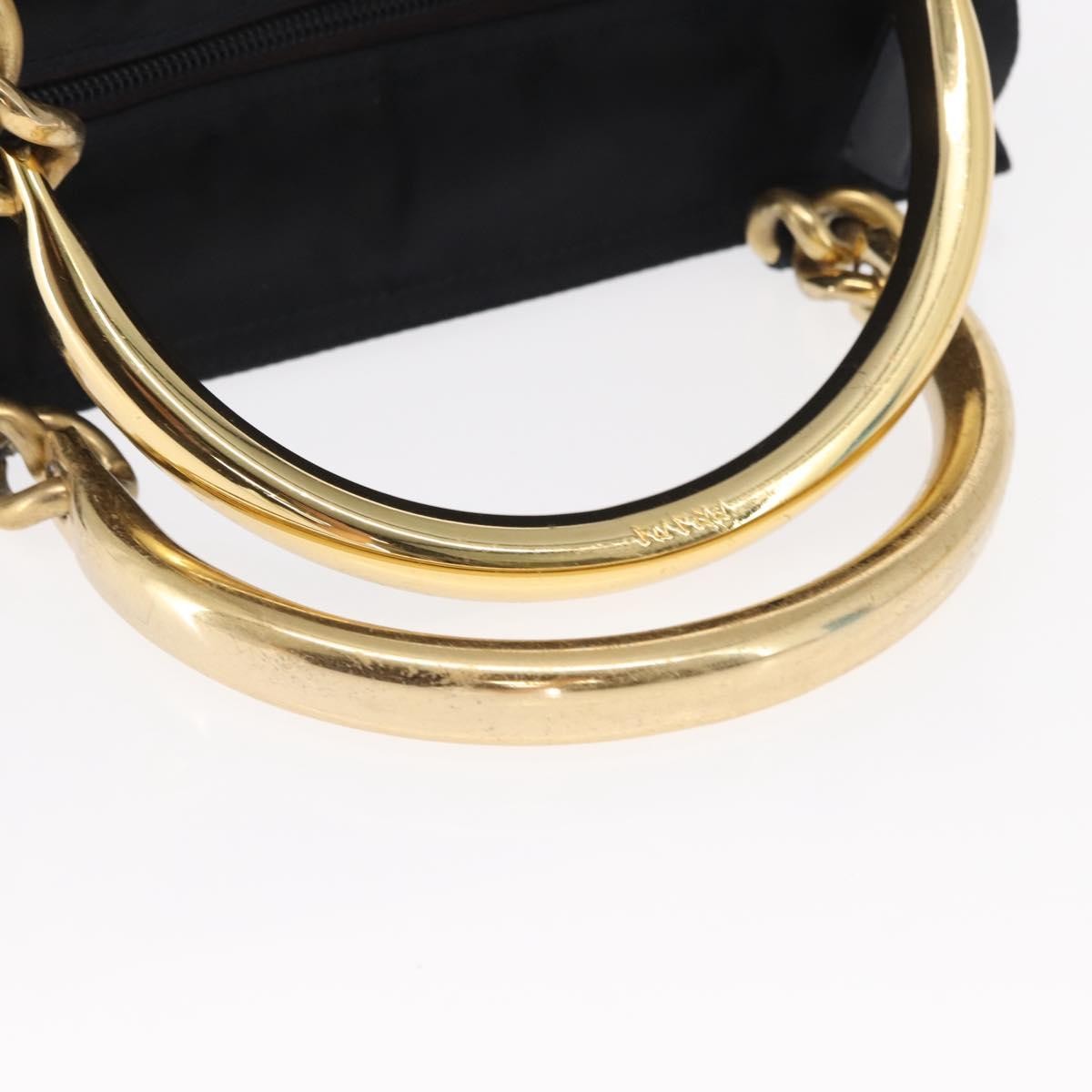 Prada Metal Handles Tote Tessuto, Navy, Nylon, Tote Bag