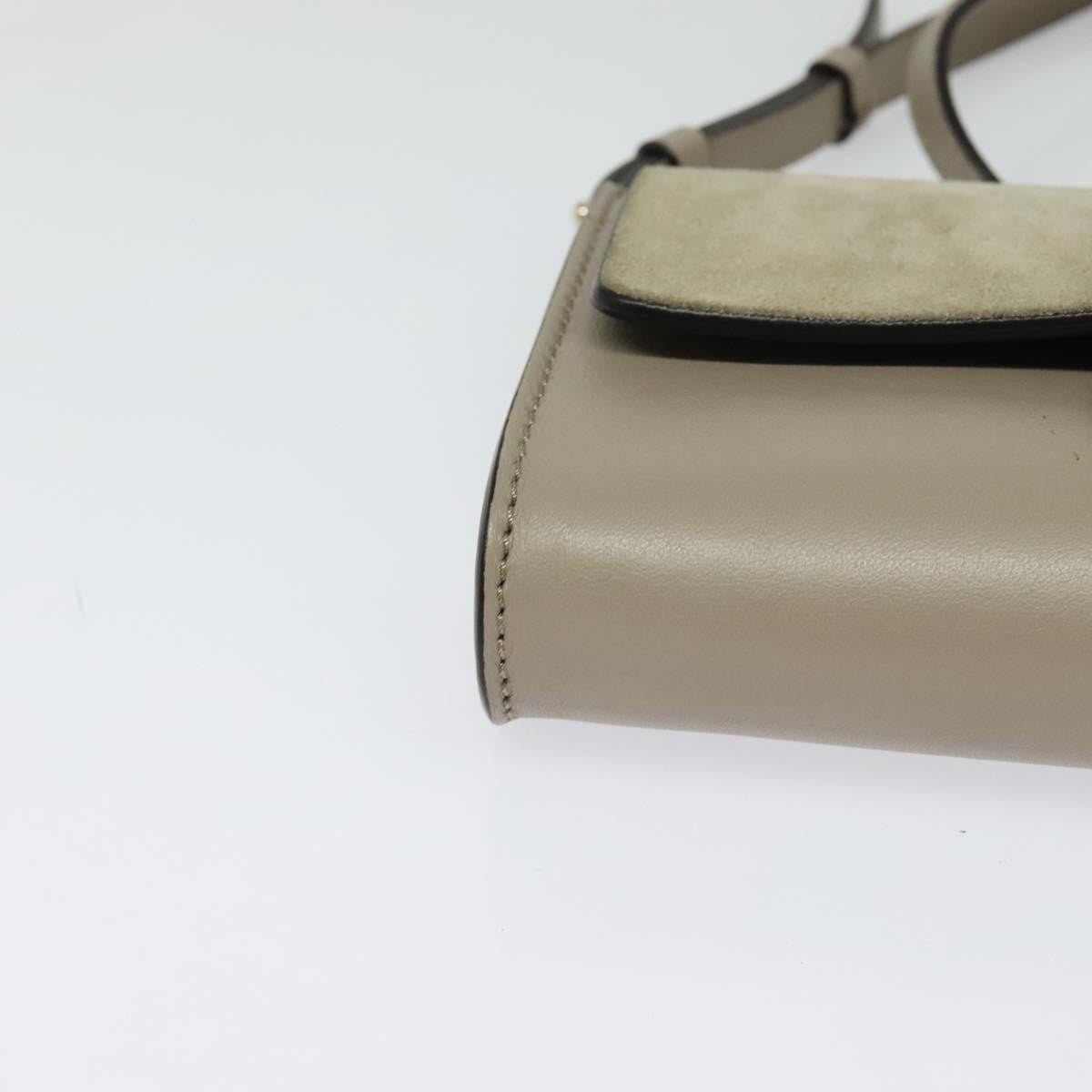 Chloe Faye Shoulder Bag Leather and Suede, Beige, Leather, Shoulder Bag