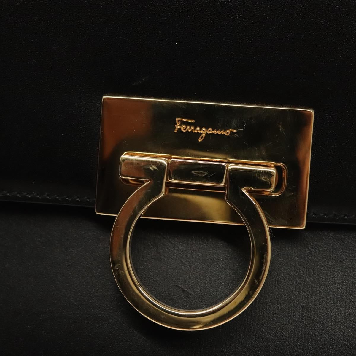 Salvatore Ferragamo Convertible Vara Bow Tote Leather, BLACK, LEATHER, Tote bag