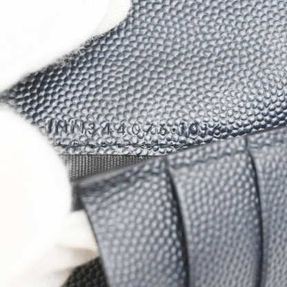 Saint Laurent Classic Zip Around Organizer Wallet Leather, NAVY, LEATHER, Wallets