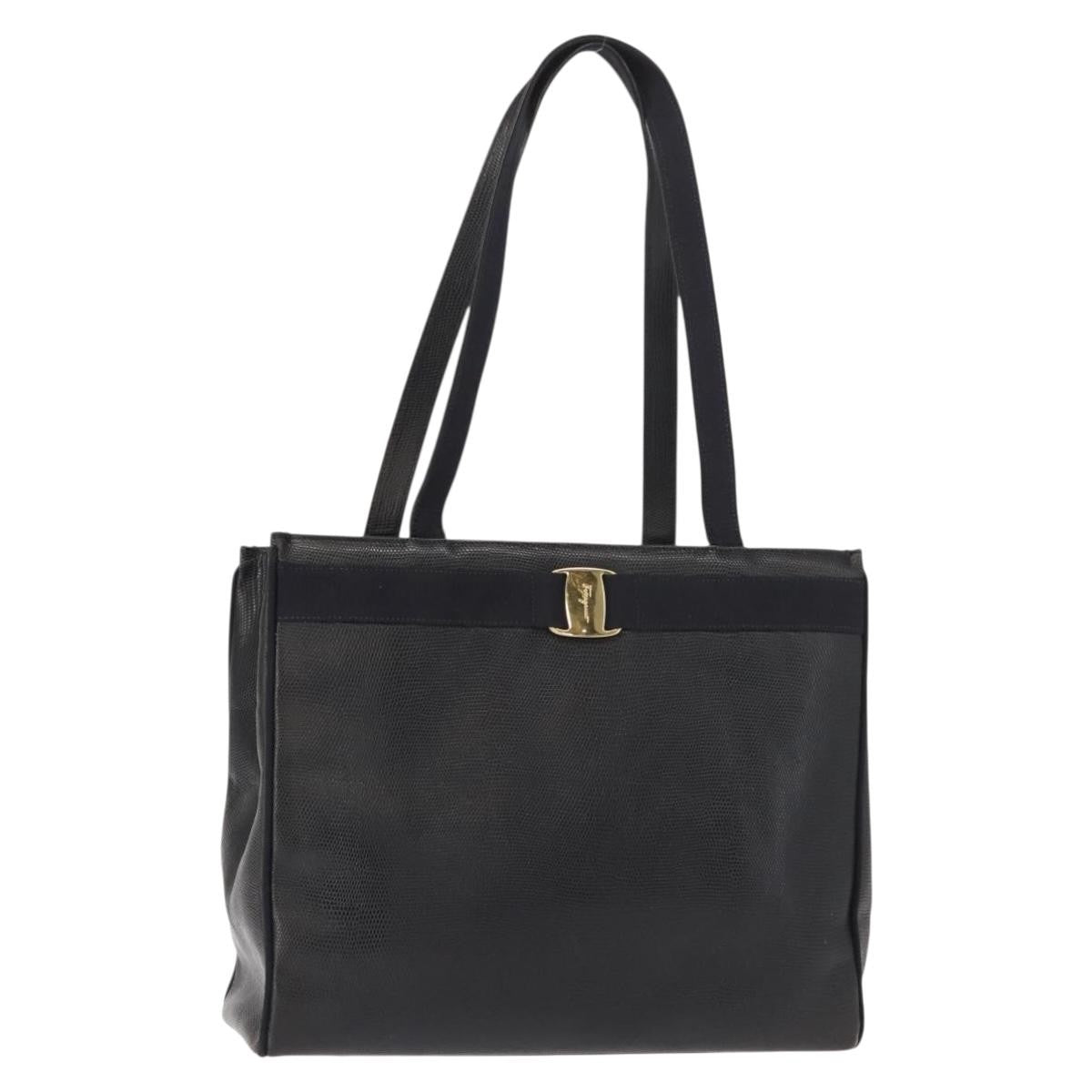 Salvatore Ferragamo Vala tote Leather, NAVY, LEATHER, Tote bag