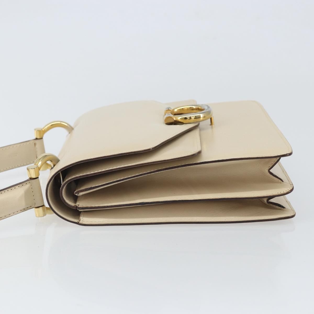 Celine Vintage Top Handle Bag Glazed Leather, ECRU, LEATHER, Handbag