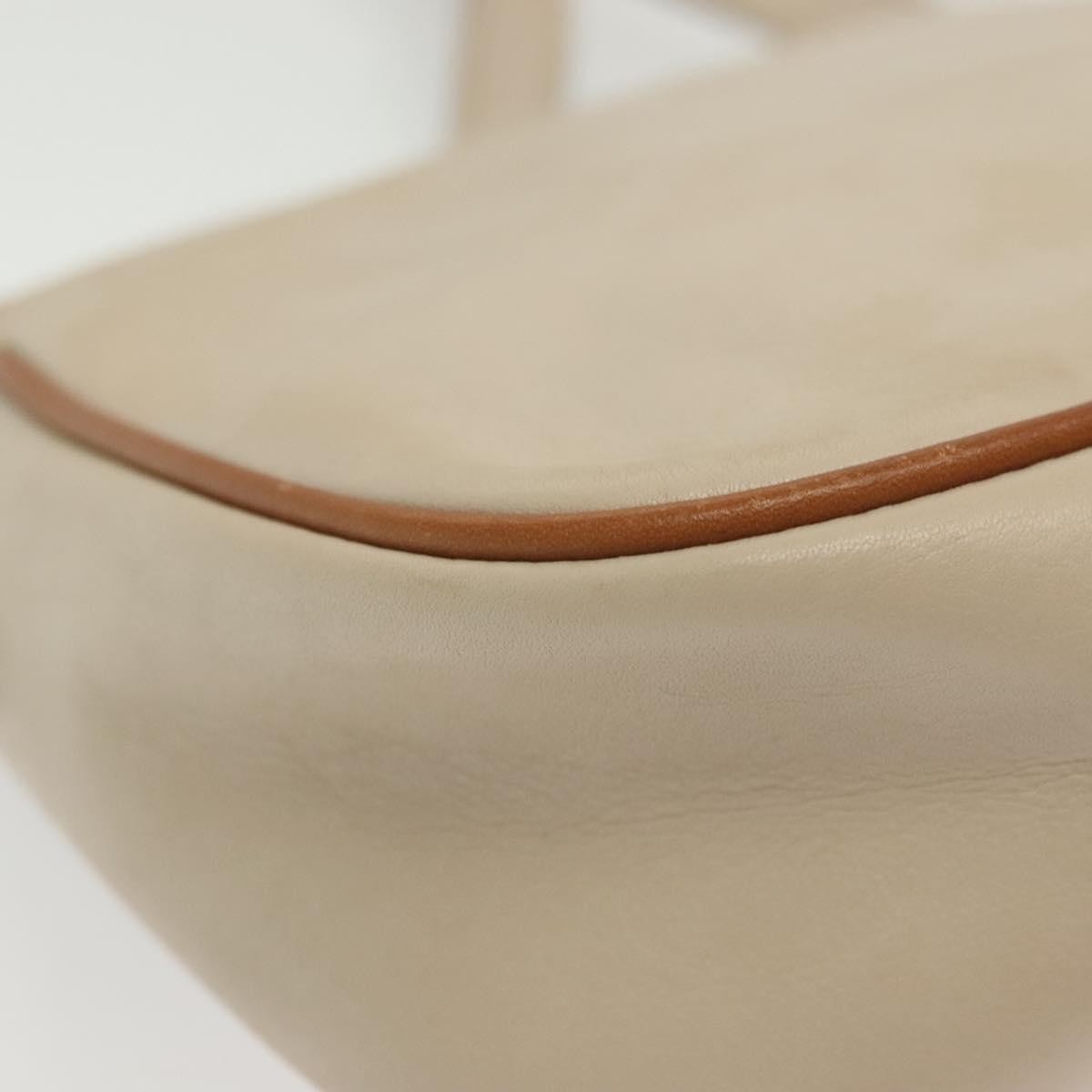 Celine Vintage Triomphe Shoulder Bag Leather, BEIGE, LEATHER, Shoulder bag
