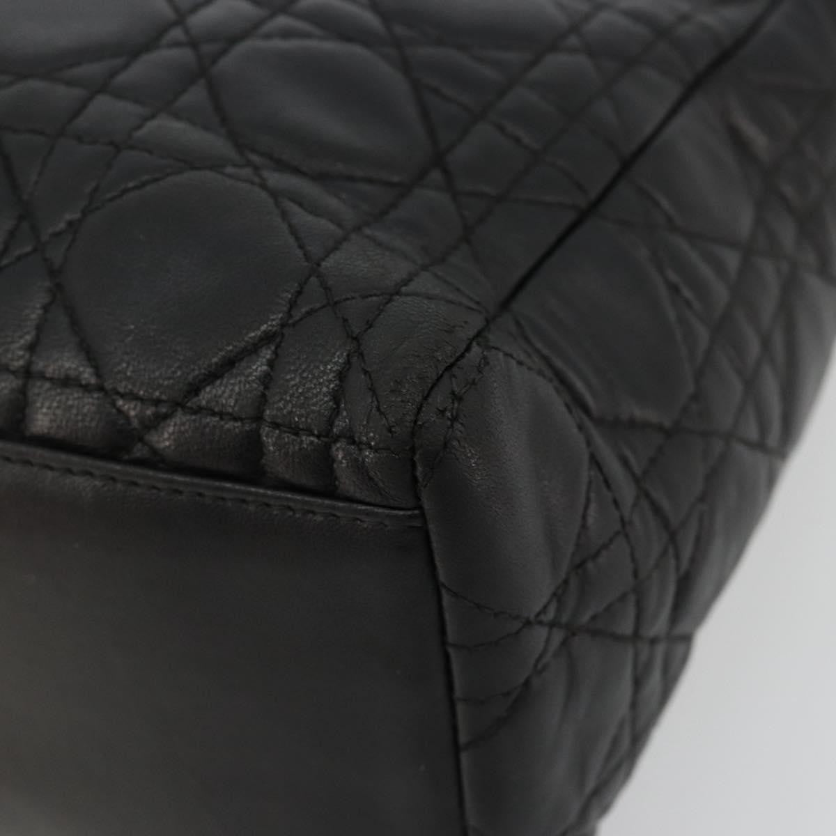 Christian Dior Vintage Lady Dior Bag Cannage Quilt Lambskin, Black, Leather, Handbag