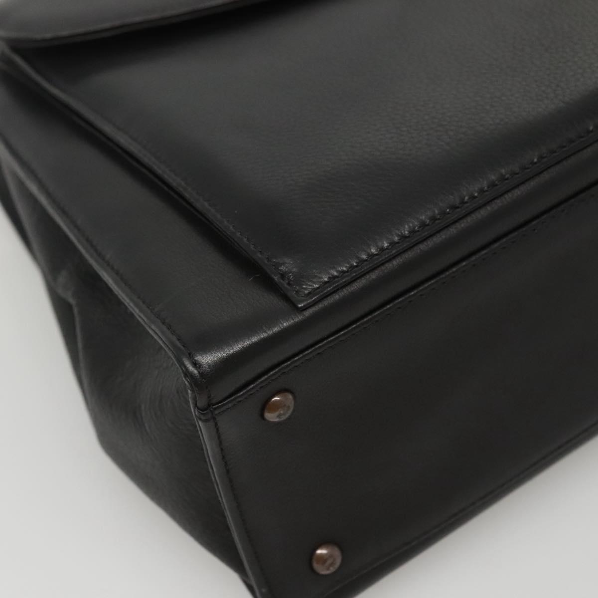 Chanel Vintage CC Front Pocket Tote Quilted Leather, BLACK, LEATHER, Tote bag