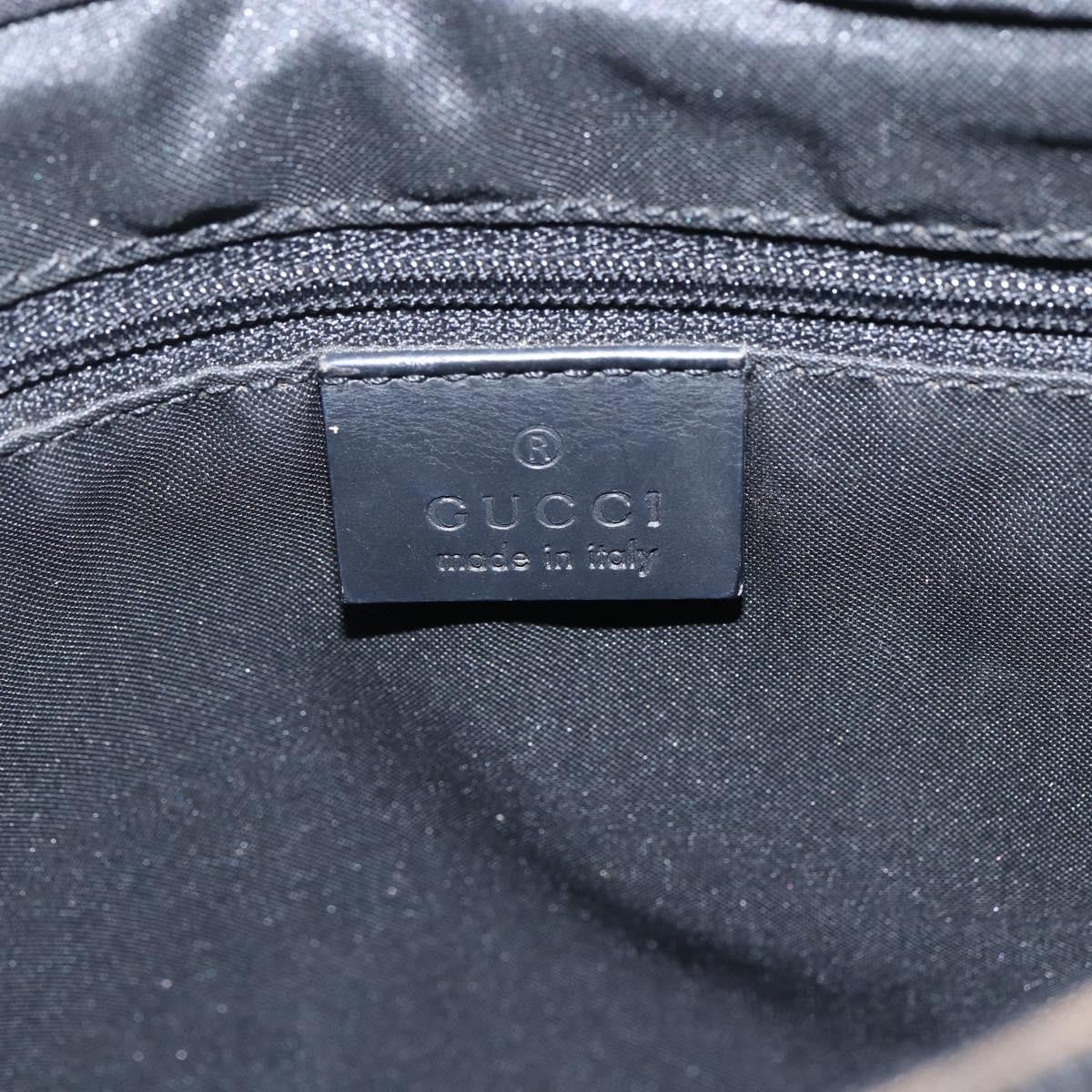 Gucci Vintage Bamboo Handle Tote GG Nylon, Black, Nylon, Tote Bag