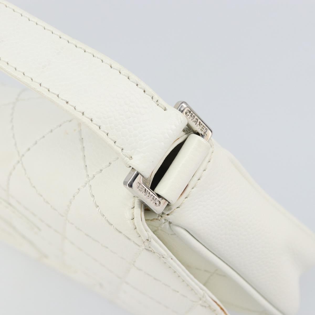Chanel Vintage Timeless CC Adjustable Shoulder Bag Quilted Calfskin, White, Leather, Shoulder Bag