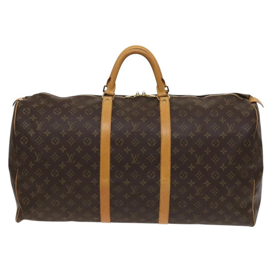 Louis Vuitton Keepall Bag Monogram Canvas, BROWN, CANVAS, Travel bag