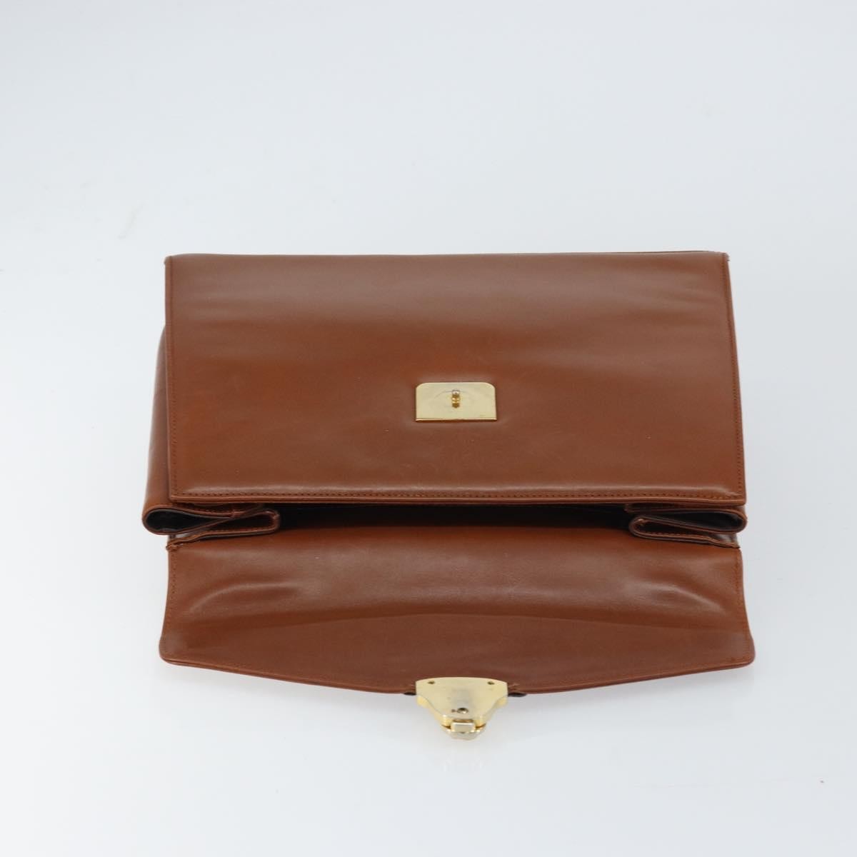 Salvatore Ferragamo Vintage Handbag Leather, BROWN, LEATHER, Handbag