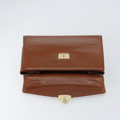 Salvatore Ferragamo Vintage Handbag Leather, BROWN, LEATHER, Handbag