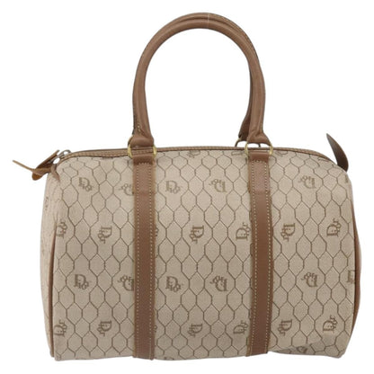Christian Dior Vintage Honeycomb Boston bag Canvas and Leather, BEIGE, CANVAS, Travel bag