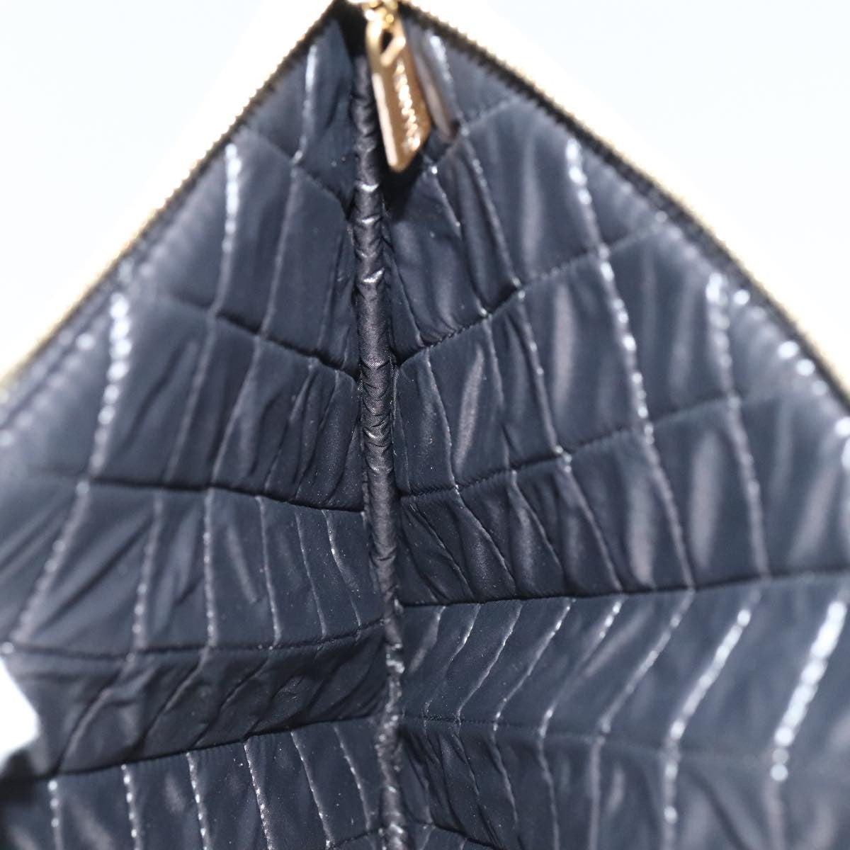 Chanel Pearl O Case Clutch Quilted Lambskin and Calfskin, BLACK, LEATHER, Clutche & pouche