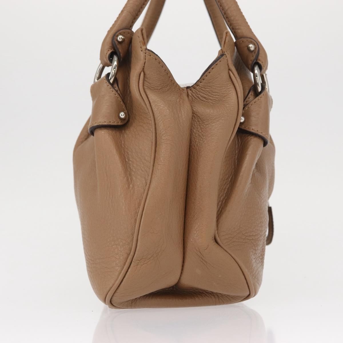 Salvatore Ferragamo Gancini handbag Leather, BROWN, LEATHER, Handbag