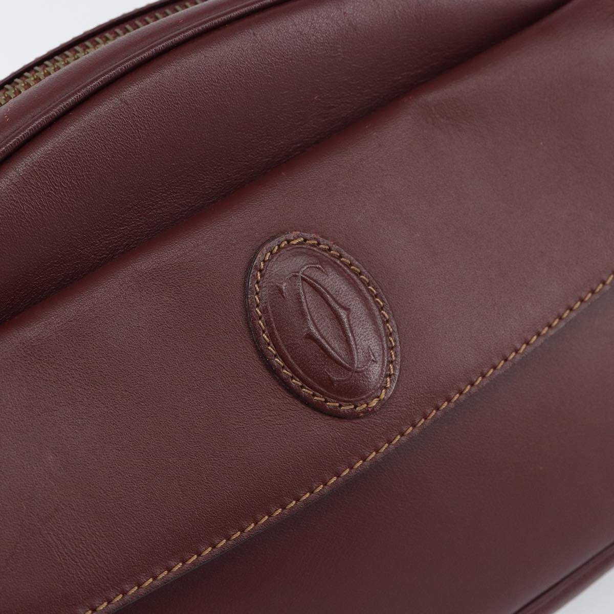 cartier Must de Cartier Shoulder Bag Leather, BURGUNDY, LEATHER, Shoulder bag