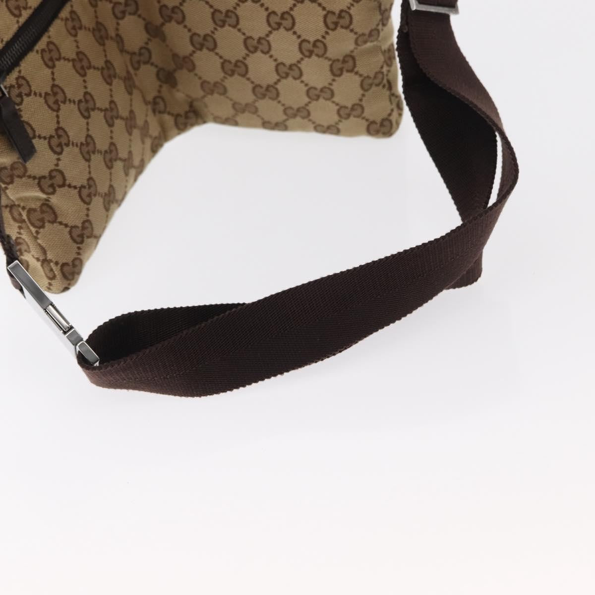 Gucci Vintage Double Belt Bag GG Canvas with Leather, BEIGE, CANVAS, Clutche & pouche