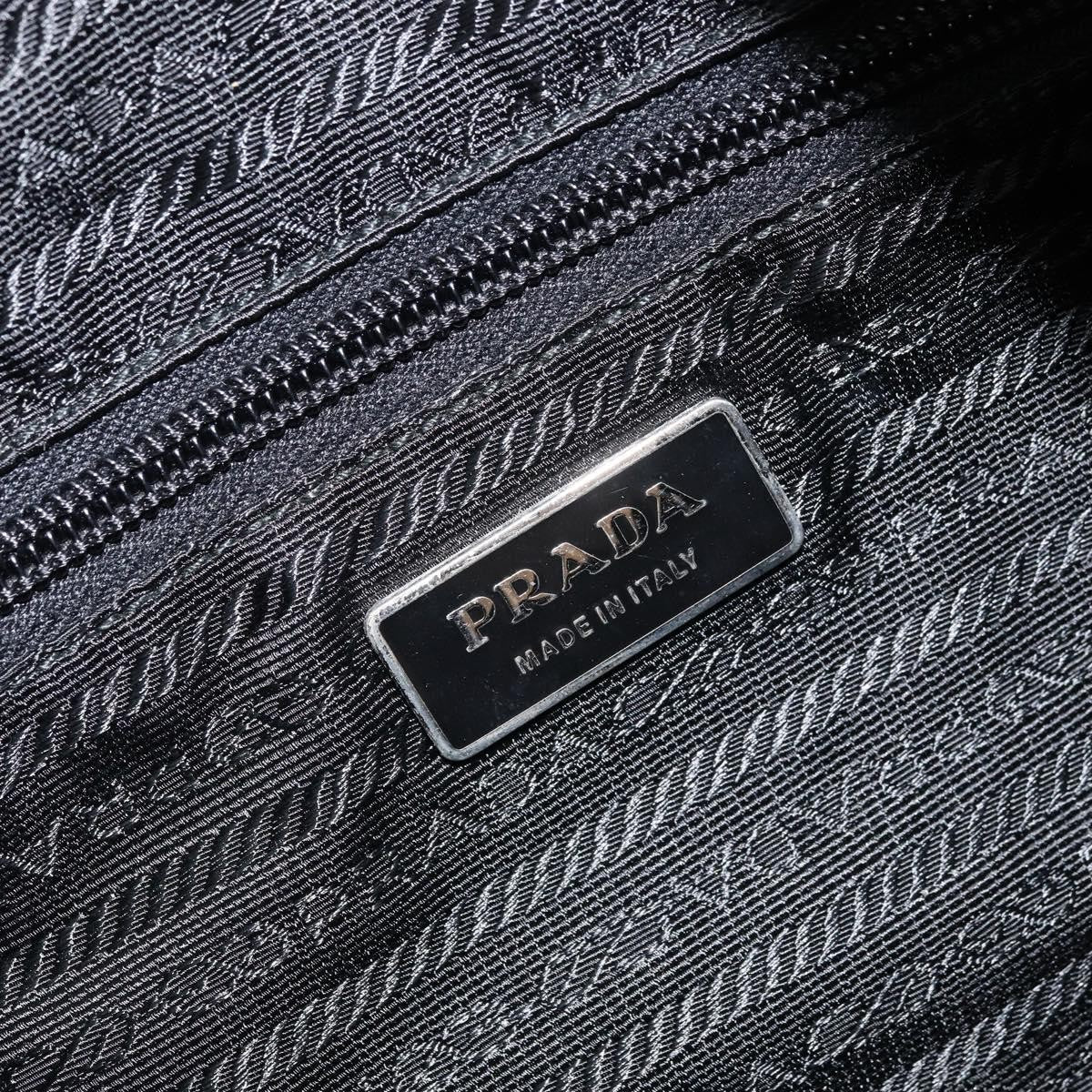 Prada Vintage Zip Tote Tessuto, Black, Nylon, Tote Bag