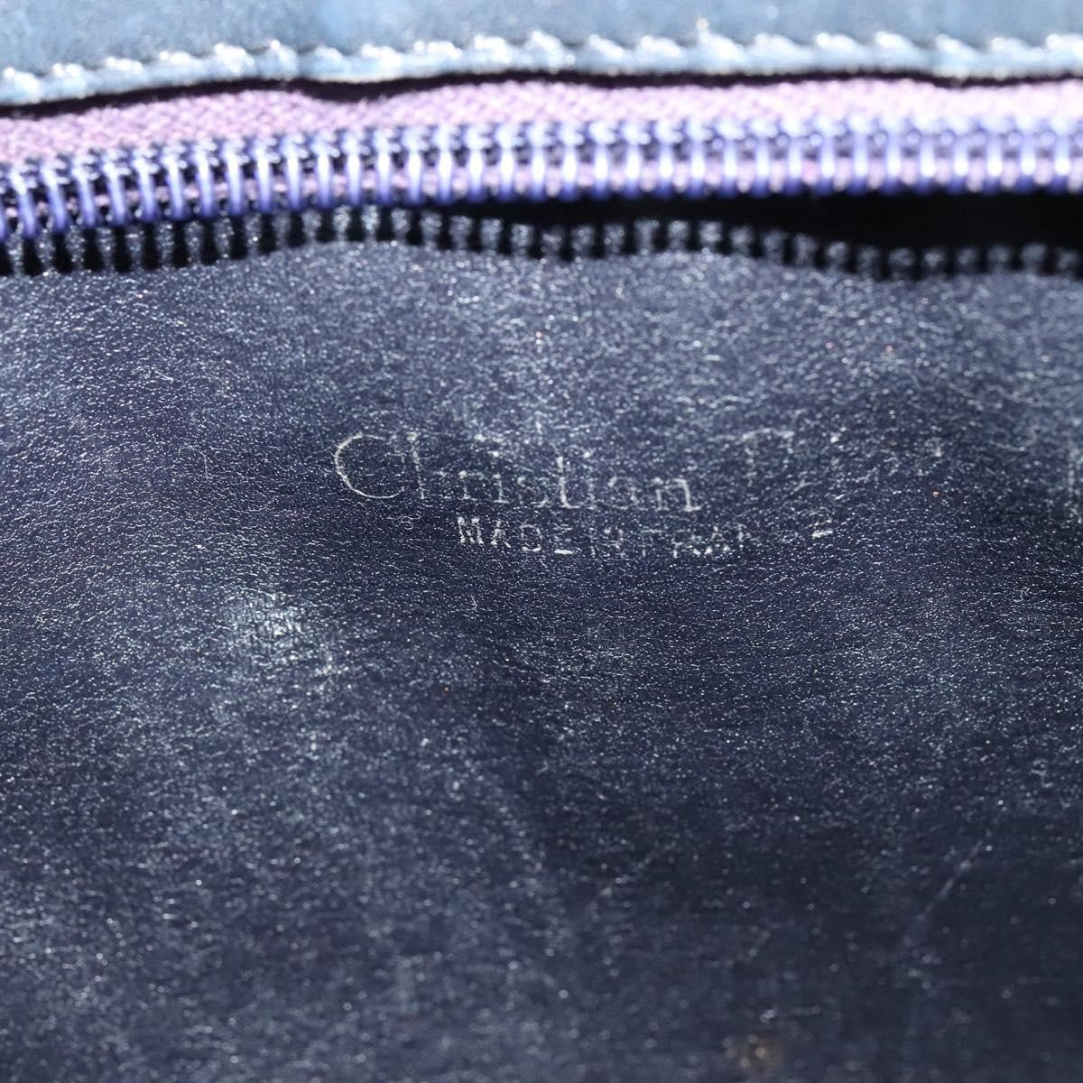 Christian Dior Vintage Trotter Shoulder Bag Canvas, NAVY, CANVAS, Shoulder bag