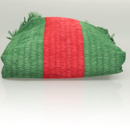 Gucci Cestino Tote Woven Raffia, GREEN, WICKER, Tote bag