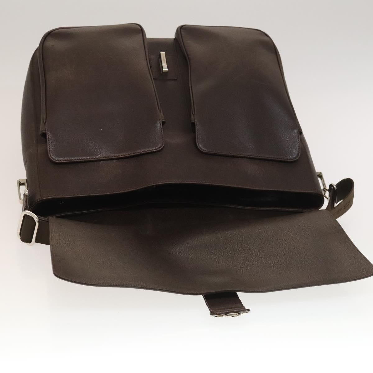 Bvlgari Flap shoulder Bag Leather, Brown, Leather, Shoulder Bag