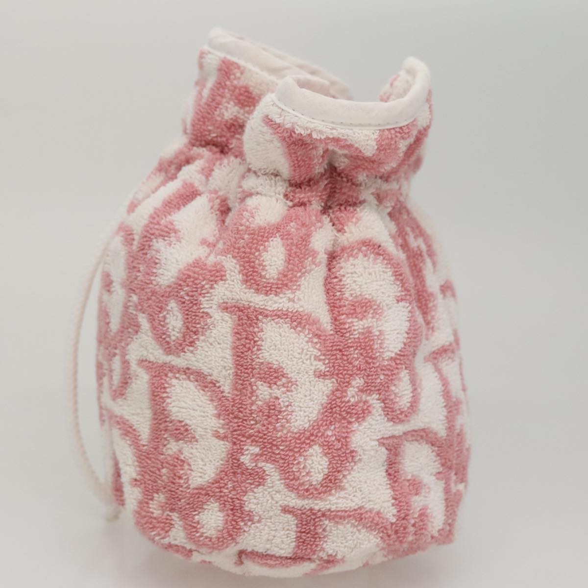 Christian Dior Vintage Trotter Pouch Pile, Pink, Canvas, Clutch