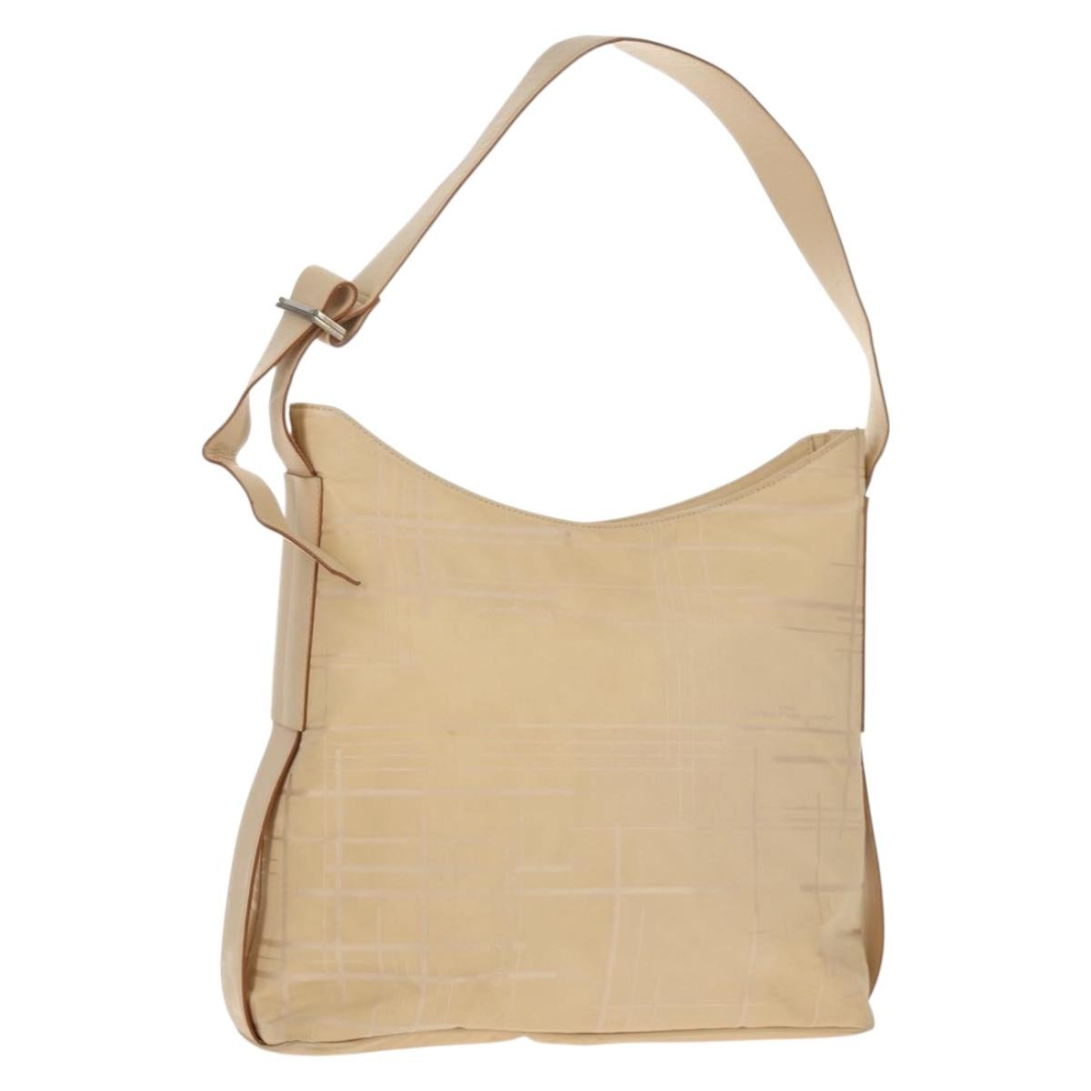Salvatore Ferragamo Vintage Shoulder Bag Nylon, Beige, Nylon, Shoulder Bag
