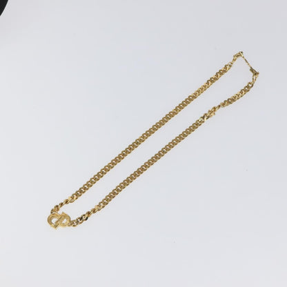 Christian Dior CD Pendant Necklace Metal and Crystals, GOLD, METAL, Necklace