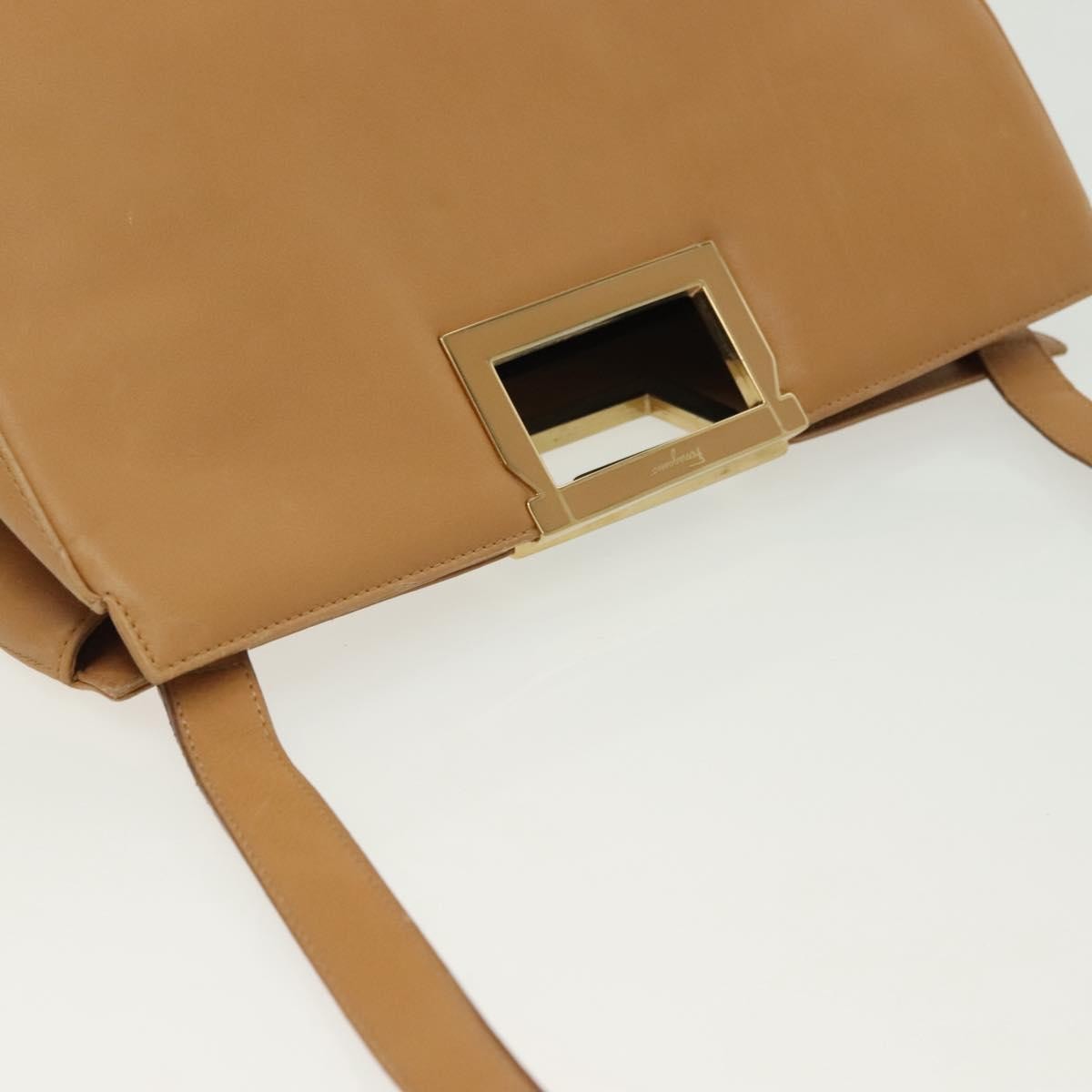 Salvatore Ferragamo Shoulder Bag Leather, BEIGE, LEATHER, Shoulder bag