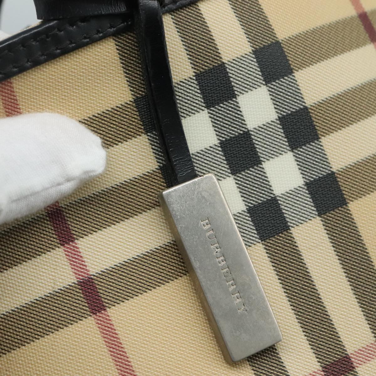 Burberry Nova Check Tote Canvas and Leather, BEIGE, CANVAS, Tote bag