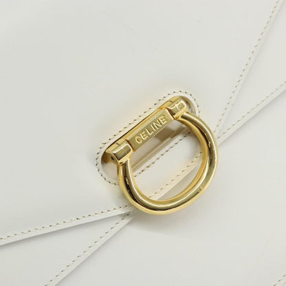 Celine Gancini Handbag Leather, WHITE, LEATHER, Handbag