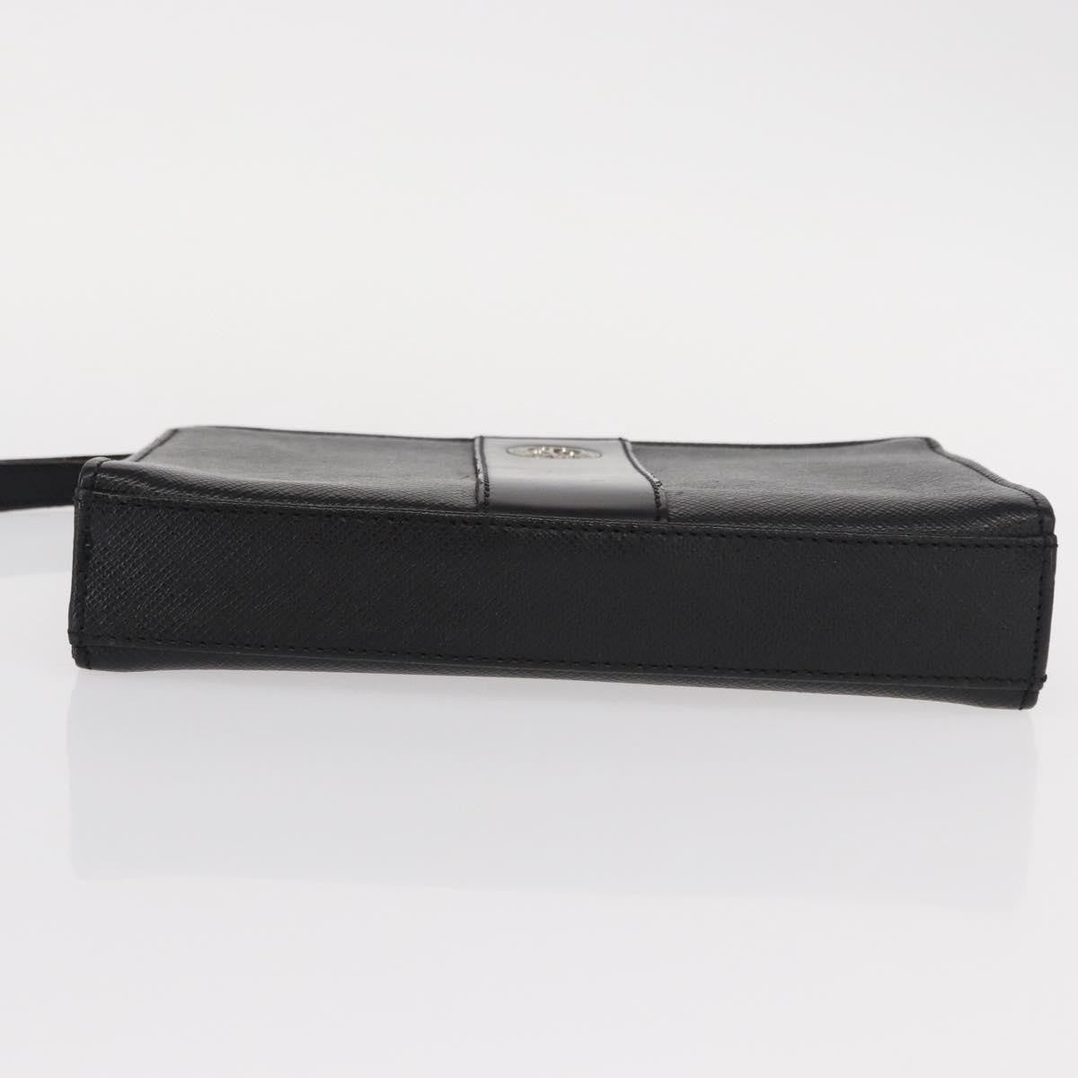Valentino Garavani Pochette Leather, BLACK, LEATHER, Clutche & pouche