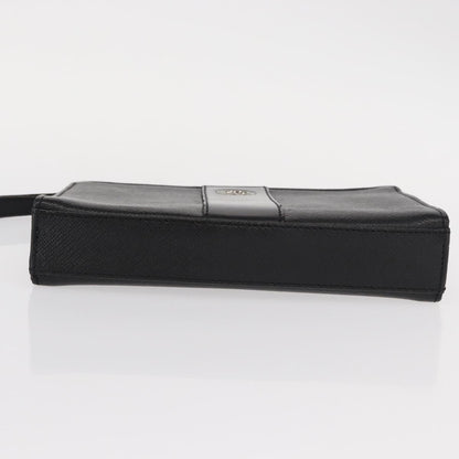Valentino Garavani Pochette Leather, BLACK, LEATHER, Clutche & pouche