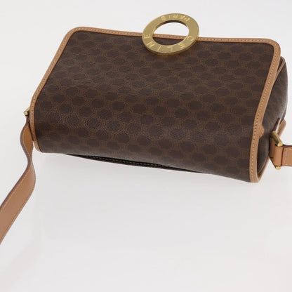 Celine Vintage Macadam Shoulder Bag Canvas and Leather, BROWN, CANVAS, Shoulder bag