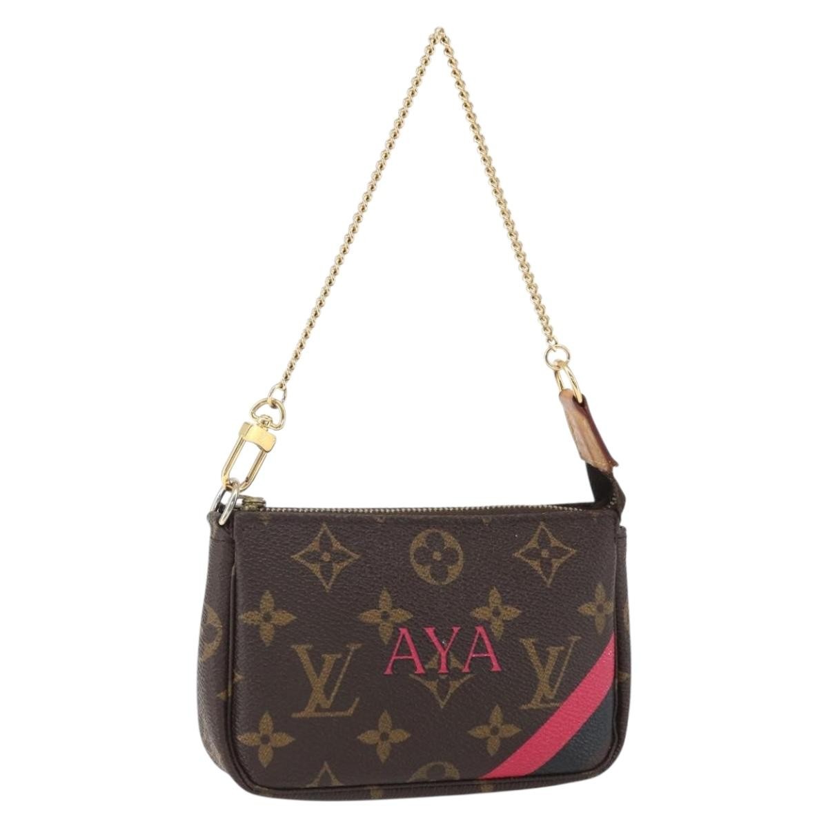 Louis Vuitton Mini pochette accessoires Canvas, BROWN, CANVAS, Clutche & pouche