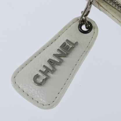 Chanel Vintage CC Zip Around Bowler Bag Quilted Caviar, WHITE, LEATHER, Tote bag