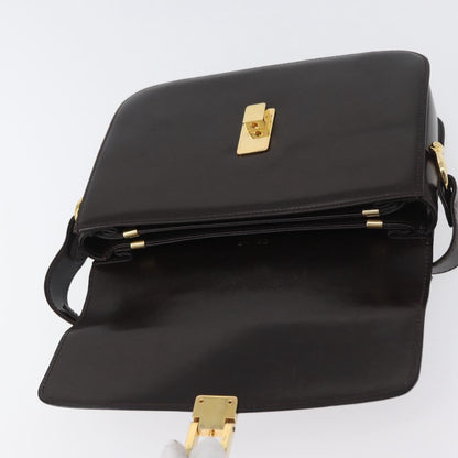Celine Vintage Shoulder Bag Leather, BROWN, LEATHER, Shoulder bag