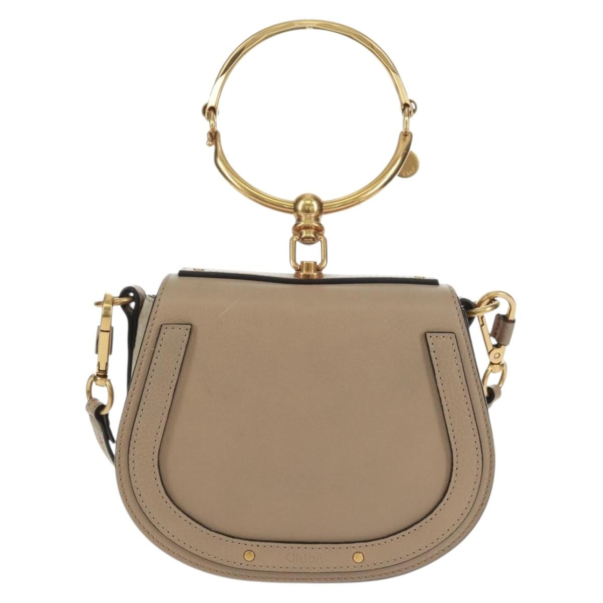 Chloe Nile Crossbody Bag Leather, BEIGE, LEATHER, Shoulder bag
