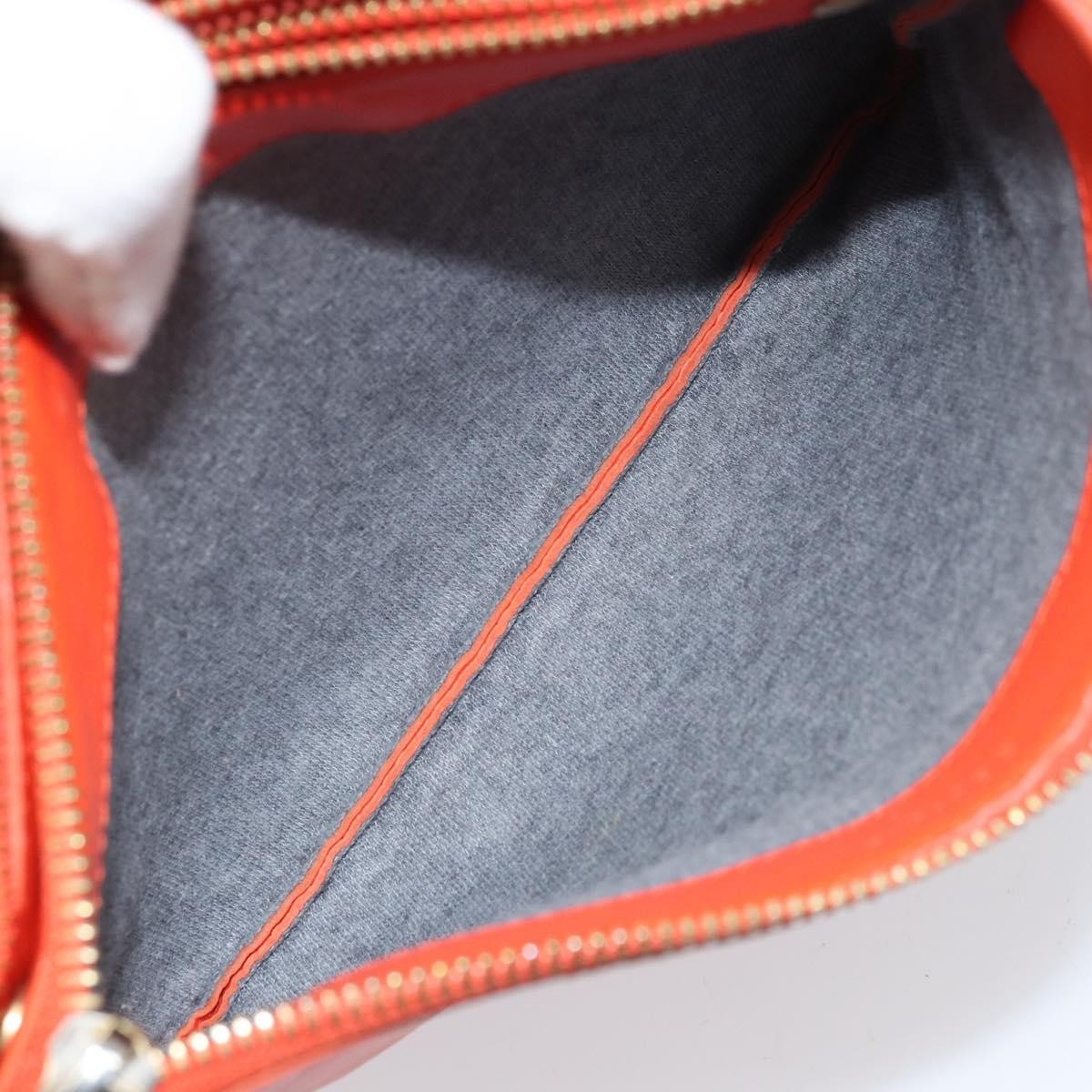 Celine Trio Crossbody Bag Leather, ORANGE, LEATHER, Shoulder bag