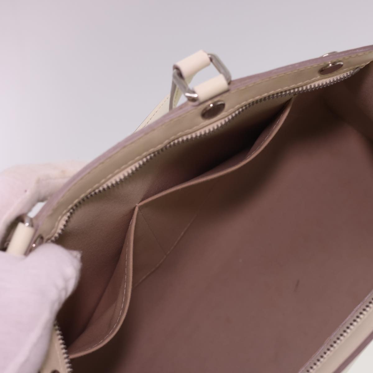 Louis Vuitton Brea Handbag Epi Leather, WHITE, LEATHER, Handbag