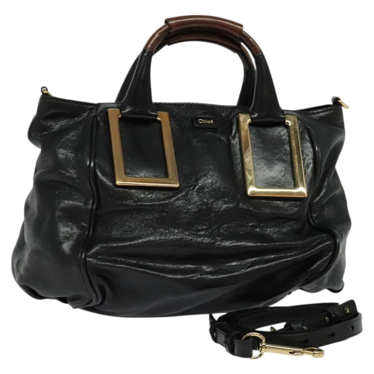 Chloe Ethel Tote Leather, BLACK, LEATHER, Tote bag