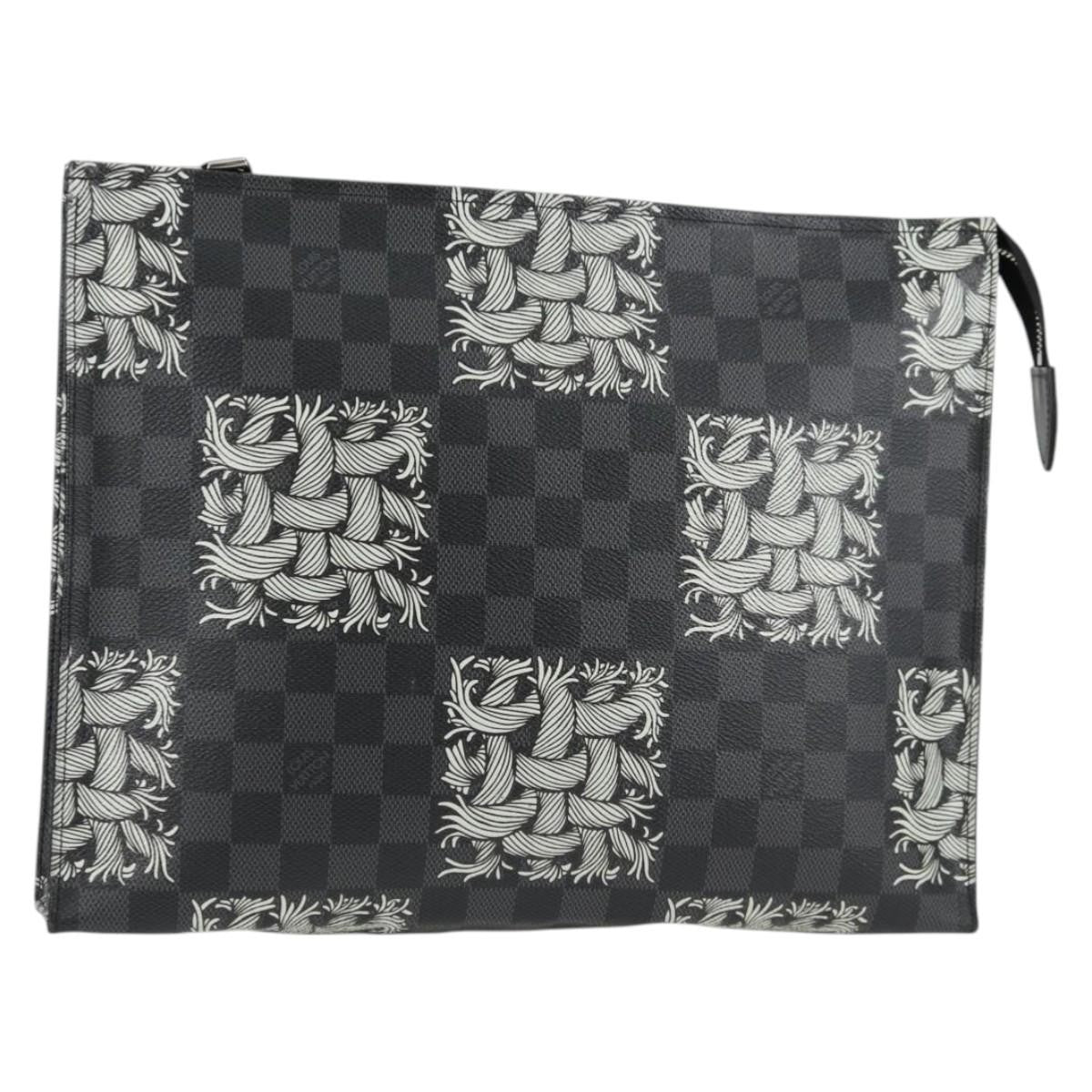 Louis Vuitton Pochette Voyage Limited Edition Nemeth Damier Graphite, Black, Canvas, Clutch