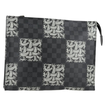 Louis Vuitton Pochette Voyage Limited Edition Nemeth Damier Graphite, Black, Canvas, Clutch