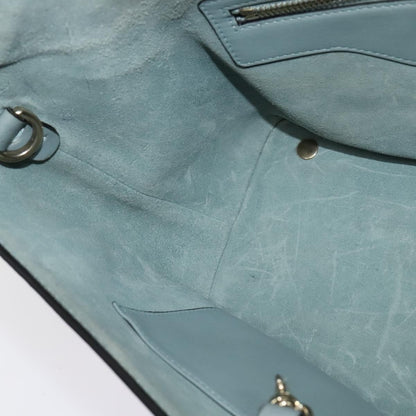 Valentino Garavani Demilune Flap Satchel Leather, BLUE, LEATHER, Handbag