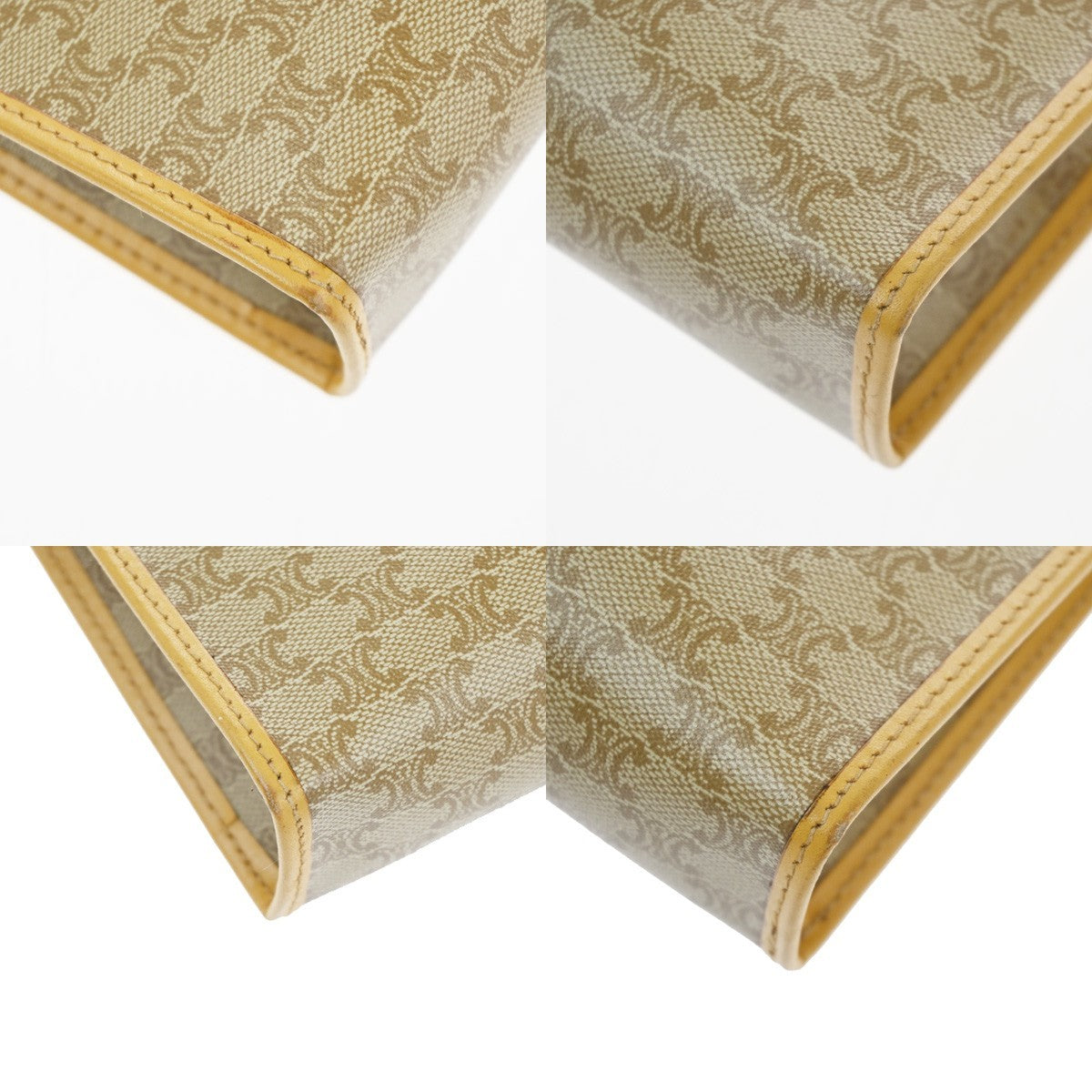 Celine C Macadam Pouch Canvas, BEIGE, PVC, Clutche & pouche
